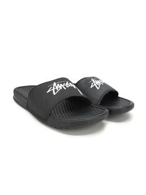 Nike x Stussy Black Pool Slides Slippers- Men's 9.5